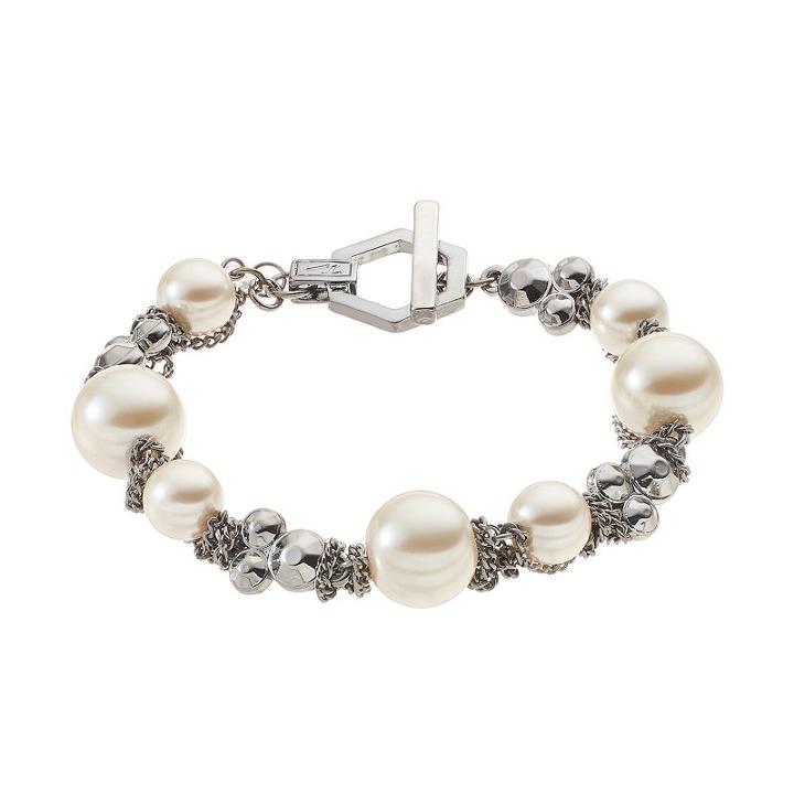 Simply Vera Vera Wang Simulated Pearl Chain Toggle Bracelet, Women's, White