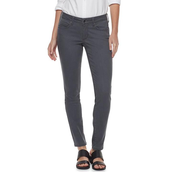 Women's Sonoma Goods For Life™ Sateen Skinny Pants, Size: 2 Short, Dark Grey