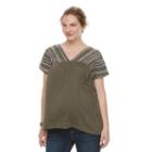 Maternity A:glow Embroidered Dolman Tee, Women's, Size: Xl-mat, Green
