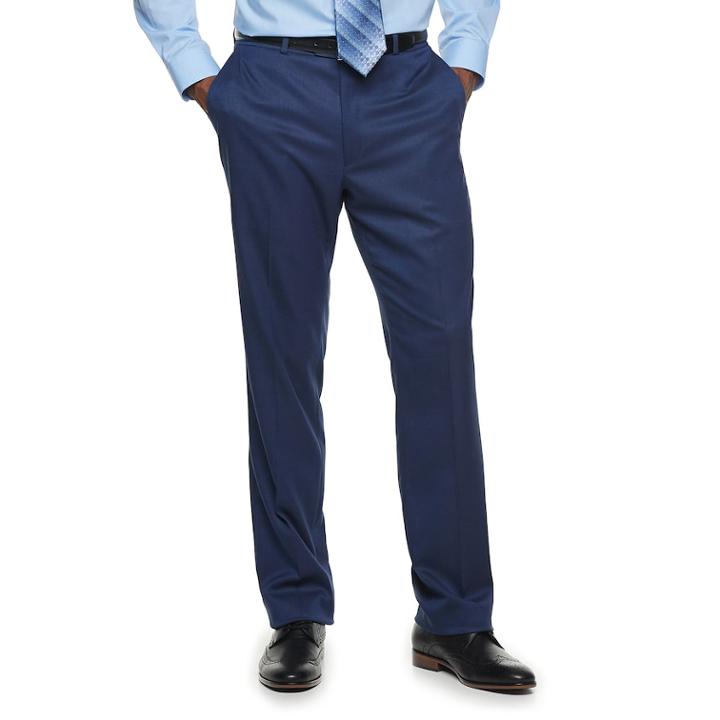 Men's Apt. 9&reg; Extra-slim Fit Stretch Flat-front Suit Pants, Size: 38x30, Blue