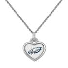 Philadelphia Eagles Heart Pendant Necklace, Women's, Size: 18, White