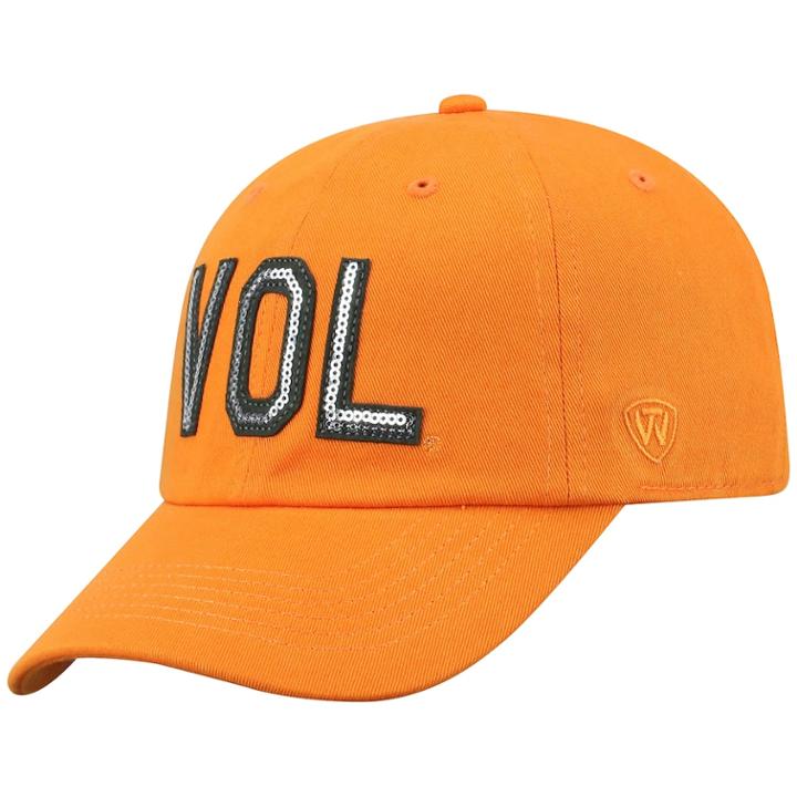 Women's Top Of The World Tennessee Volunteers Glow District Adjustable Cap, Lt Orange