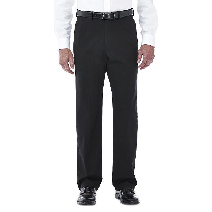Big & Tall Haggar Premium Stretch Classic-fit Plain-front Dress Pants, Men's, Size: 50x30, Black