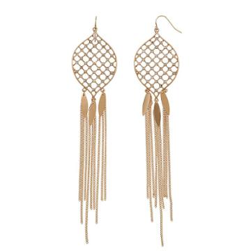 C.o. & Co. Marquise Fringe Earrings, Women's, Black