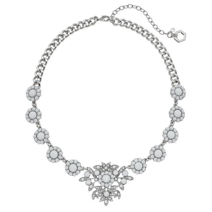 Simply Vera Vera Wang Faceted Stone Floral Statement Necklace, Women's, White