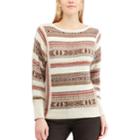 Women's Chaps Striped Linen-blend Crewneck Sweater, Size: Large, Lt Beige