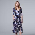 Women's Simply Vera Vera Wang Print A-line Dress, Size: Medium, Med Blue