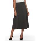 Women's Dana Buchman Seamed Midi Skirt, Size: Xs, Dark Grey