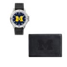 Michigan Wolverines Watch & Trifold Wallet Gift Set, Boy's, Black