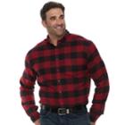 Big & Tall Croft & Barrow&reg; Regular-fit Flannel Woven Button-down Shirt, Men's, Size: 4xl Tall, Med Red