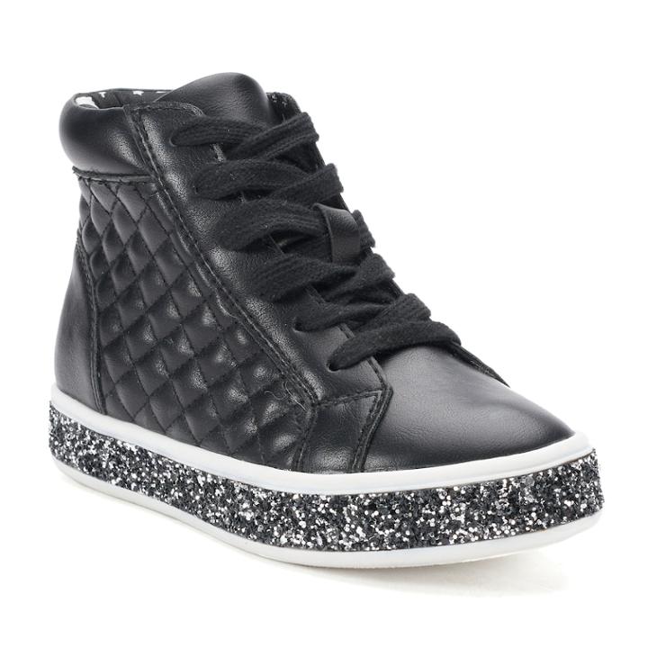 So&reg; Peyton Girls' High Top Shoes, Size: 12, Black