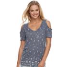 Juniors' So&reg; Knit Cold-shoulder Tee, Teens, Size: Medium, Med Blue