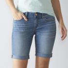 Women's Sonoma Goods For Life&trade; Cuffed Bermuda Jean Shorts, Size: 4, Blue Other