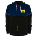 Men's Franchise Club Michigan Wolverines Shield Reversible Hooded Jacket, Size: Xxl, Blue (navy)