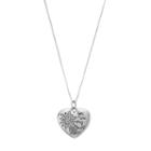 Timeless Sterling Silver Cubic Zirconia You Are My Sunshine Heart Pendant Necklace, Women's, White
