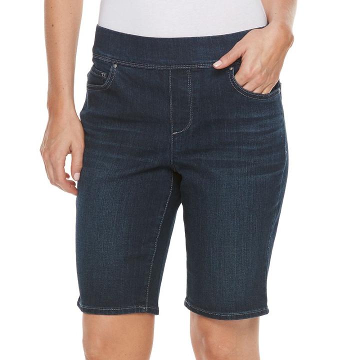 Women's Croft & Barrow&reg; Pull-on Bermuda Shorts, Size: 16, Blue (navy)