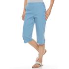 Petite Croft & Barrow&reg; Button-tab Capris, Women's, Size: 14 Petite, Med Blue