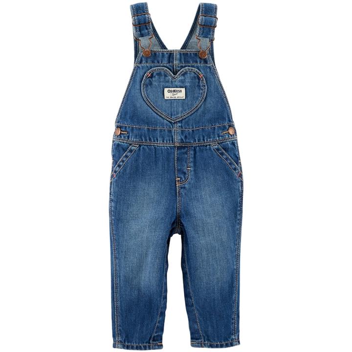 Baby Girl Oshkosh B'gosh&reg; Heart Overalls, Size: 9-12 Months, Blue