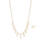 Gold Tone Cutout Necklace & Earring Set, Women's