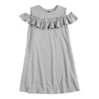 Girls 7-16 Fire Cold Shoulder Ruffled Shirt Dress, Size: Xl, Grey