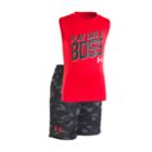 Boys 4-7 Under Armour Play Like A Boss Muscle Tee & Abstract Shorts Set, Size: 6, Red