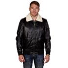Men's Xray Sherpa-collar Faux-leather Bomber Jacket, Size: Large, Black