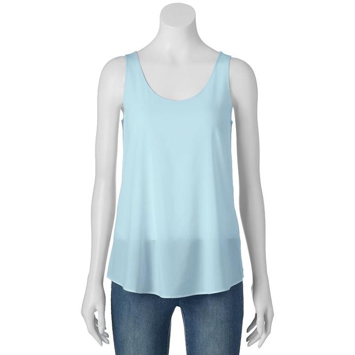 Juniors' Pink Republic High-low Tank Top, Girl's, Size: Xs, White Oth