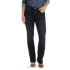 Petite Lee Lexi Curvy Fit Bootcut Jeans, Women's, Size: 10 Petite, Dark Blue