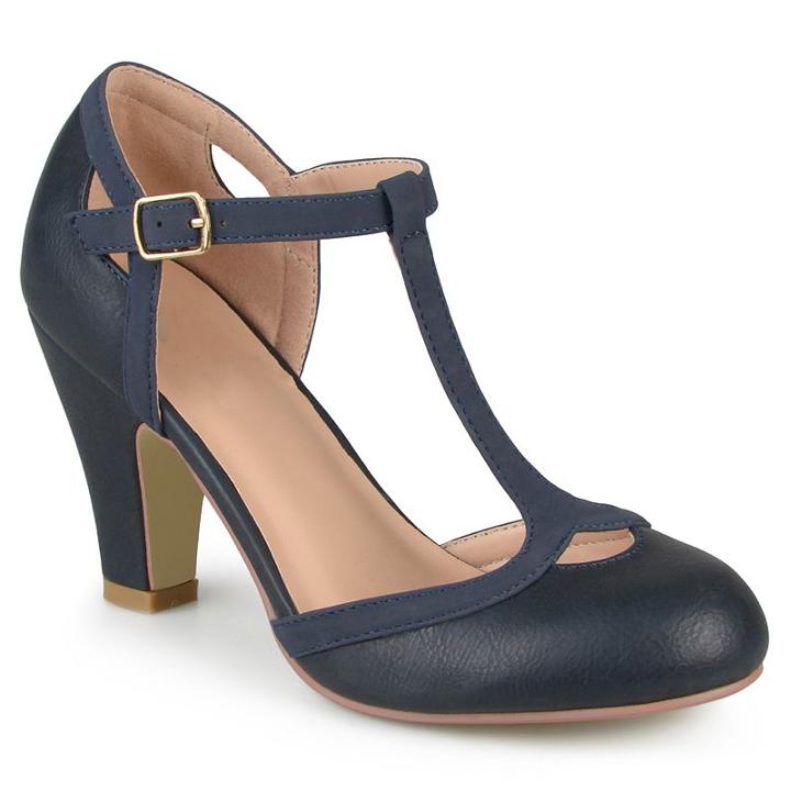Journee Collection Olina Women's Mary Jane Heels, Girl's, Size: Medium (9), Blue (navy)