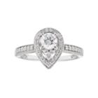 Lovemark 10k White Gold 3/4 Carat T.w. Diamond Teardrop Halo Ring, Women's, Size: 7