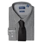 Big & Tall Men's Nick Dunn Slim Tall Patterned Easy-care Spread-collar Dress Shirt & Tie Set, Size: 3xlt 38/39, Black