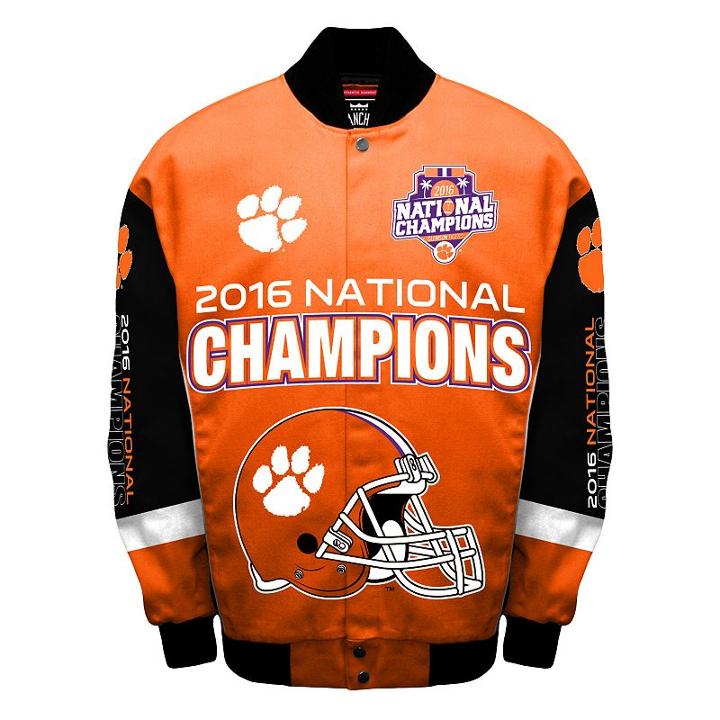 Men's Franchise Club Clemson Tigers 2016 National Champions Jacket, Size: Xxl, Orange