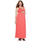 Maternity A:glow Knot Maxi Dress, Women's, Size: S-mat, Med Orange