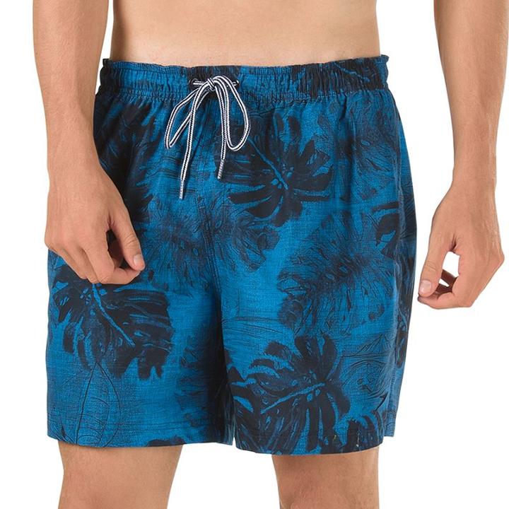 Men's Speedo Solo Voyage Tropical Vaporplus Microfiber Swim Shorts, Size: Medium, Blue (navy)