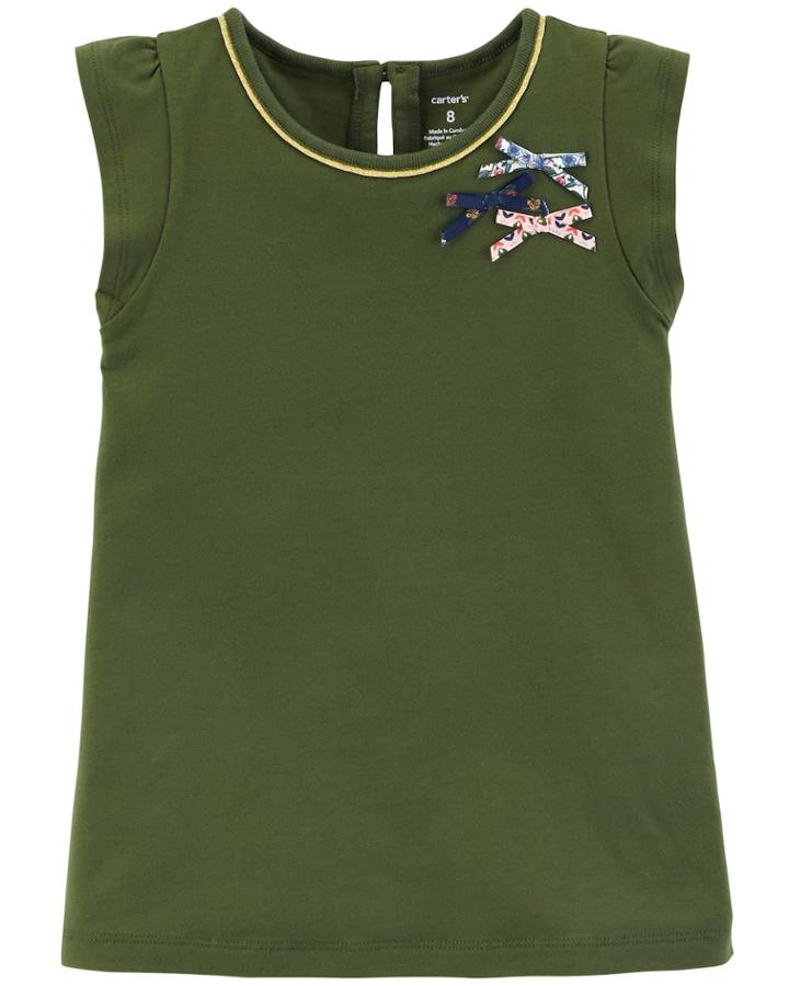 Girls 4-12 Carter's Bow Tee, Size: 6-6x, Green