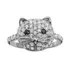 Sophie Miller Cubic Zirconia Sterling Silver Cat Ring, Women's, Size: 6, Black