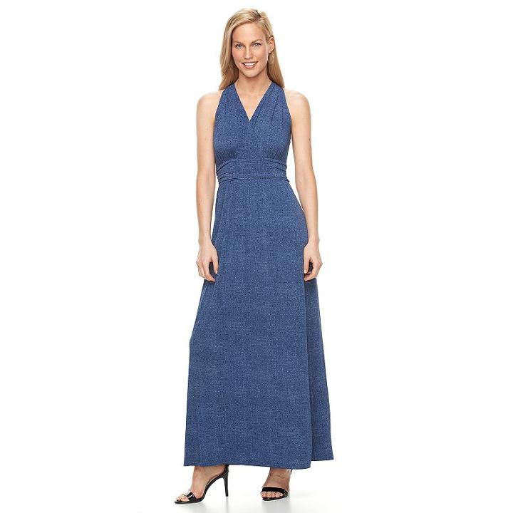 Women's Suite 7 Halter Maxi Dress, Size: 6, Blue
