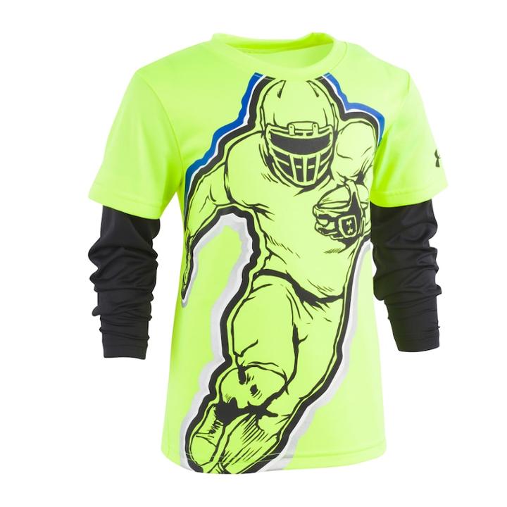 Boys 4-7 Under Armour Mock Layer Football Hero Graphic Tee, Size: 7, Brt Yellow