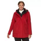 Plus Size Croft & Barrow&reg; Hooded Wool-blend Double-zip Jacket, Women's, Size: 1xl, Med Red