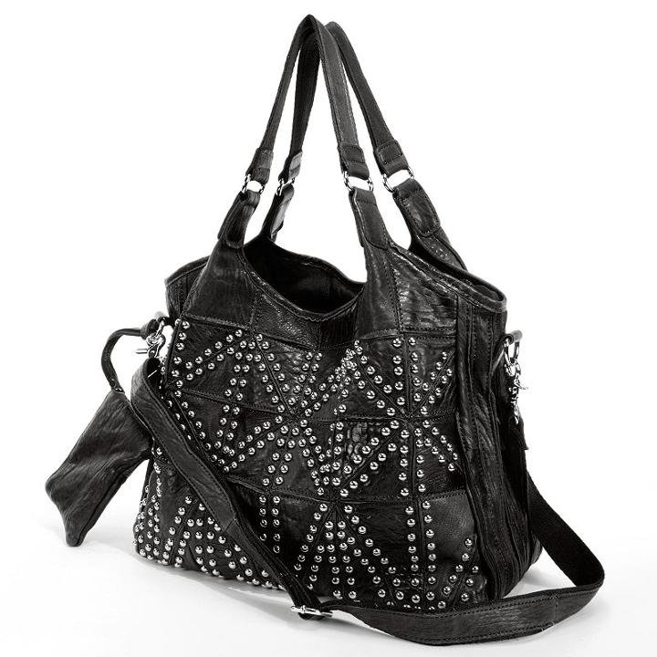 Amerileather Spirit Leather Studded Tote, Women's, Black