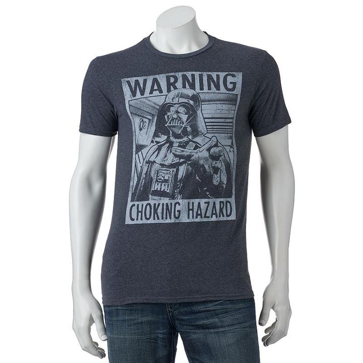 Men's Star Wars Warning: Choking Hazard Graphic Tee, Size: Small, Grey Other