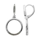 Simply Vera Vera Wang Pave Circle Nickel Free Drop Earrings, Women's, Silver