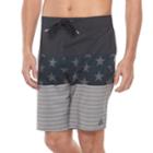 Men's Trinity Collective Unified Stars And Stripes Stretch Board Shorts, Size: 32, Black