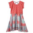 Girls 4-6x Nanette Lace Overlay Printed Dress, Girl's, Size: 5, Orange Oth