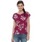 Juniors' Pink Republic Print High-low Top, Teens, Size: Small, Red Other