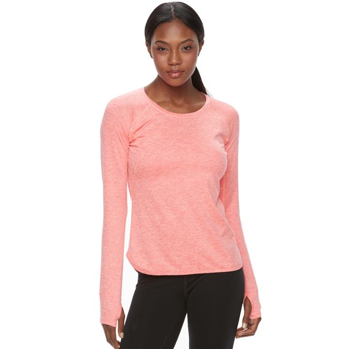 Women's Tek Gear&reg; Long Sleeve Performance Tee, Size: Medium, Brt Pink