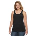 Juniors' Plus Size So&reg; Perfectly Soft Double Scoop Tank Top, Girl's, Size: 2xl, Black