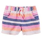 Girls 4-8 Carter's Striped Linen-blend Shorts, Girl's, Size: 4, Ovrfl Oth