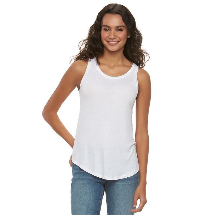 Juniors' Mudd&reg; Racerback Tank Top, Girl's, Size: Large, White