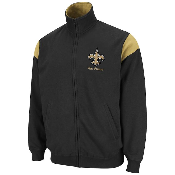 New Orleans Saints Tailgate Time Iii Full-zip Fleece - Men, Size: Xl, Black